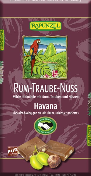 Rapunzel Rum-Trauben-Nuss Schokolade HIH, 100 gr S