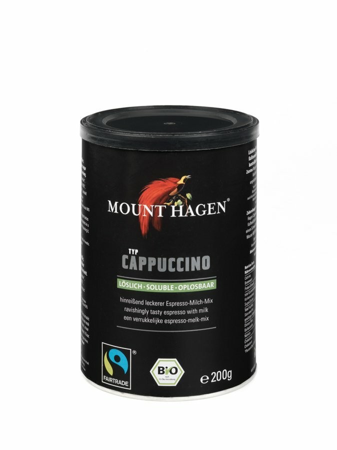 Mit Mount Hagen Cappuccino holst du dir den Geschmack Italiens direkt nach Hause. Dieser Bio-Kaffee verzaubert mit seinem cremigen Schaum und intensiven Aroma. Perfekt für den Start in den Tag oder als Genussmoment zwischendurch. Ob pur genossen oder als Basis für kreative Kaffeekreationen – dieser Cappuccino setzt neue Maßstäbe für Kaffeeliebhaber.