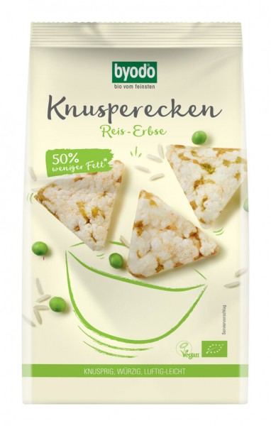 byodo Knusperecken Reis-Erbse, 90 gr Packung -glut