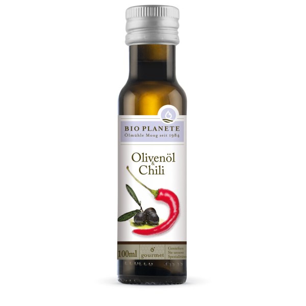 Bio Planète Olivenöl &amp; Chili, 100 ml Flasche