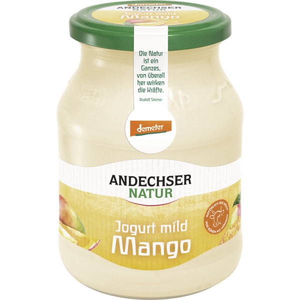Andechser Natur Jogurt mild Mango, 500 gr Glas ger