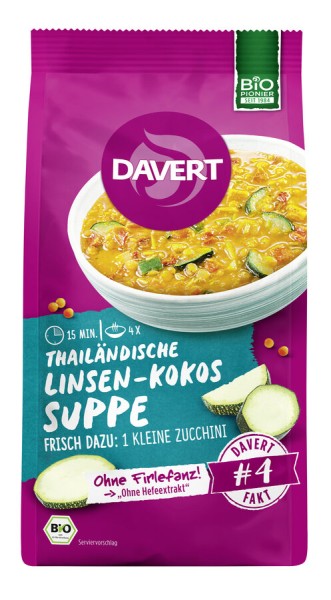 Davert Thailändische Linsen-Kokos-Suppe, 170 gr Be