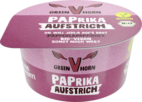 Greenhorn veganer Aufstrich Paprika, 125 g Becher