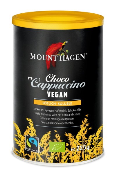 Mount Hagen Cappuccino Choco Vegan, 225 g Dose