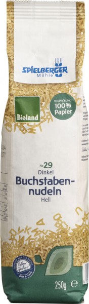 Spielberger Dinkel-Buchstabennudeln, bioland, 250