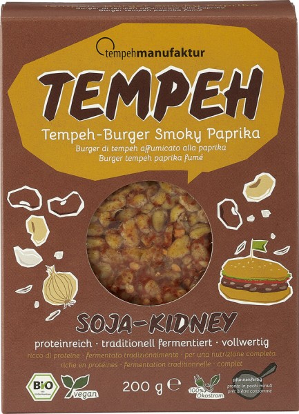 Tempehmanufaktur Tempeh-Burger Smoky, 200 g Stück