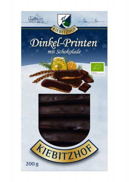 Kiebitzhof Dinkel Printen mit Schokolade, 200 gr P