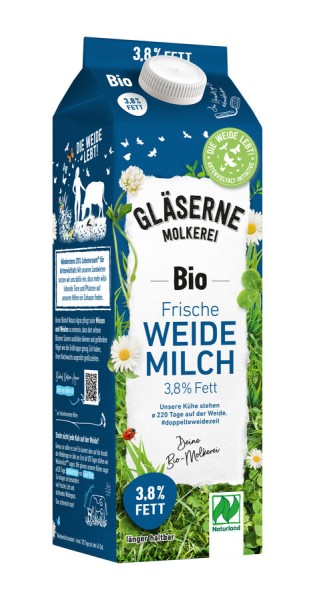 Gläserne Molkerei ESL-Weidemilch, 1 ltr Tetra Pack