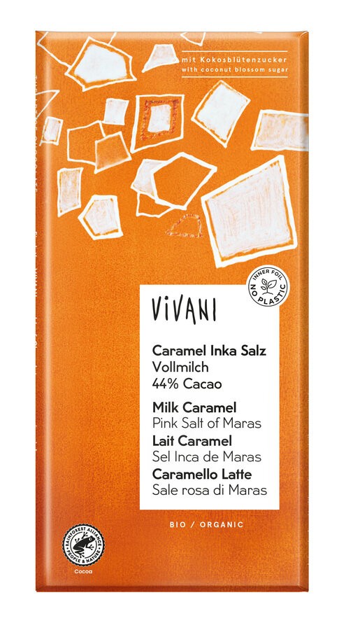 Verwöhne deine Sinne mit der Vivani Caramel Inka Salz Schokolade, einer Vollmilchschokolade der Extraklasse. Mit 44% Kakaogehalt, knusprigen Caramel Crisps und einer Prise exotischem Inka Sonnensalz bietet sie ein unvergleichliches Geschmackserlebnis. Der Kokosblütenzucker fügt eine feine karamellige Note hinzu, die jeden Bissen zu einem Fest macht. Perfekt für die kleinen Genussmomente im Alltag oder als besondere Überraschung für Schokoladenliebhaber.