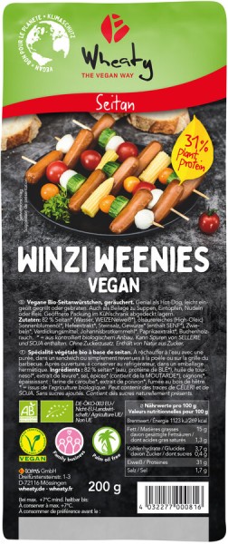 Wheaty Winzi Weenies Vegan, 200 gr Packung