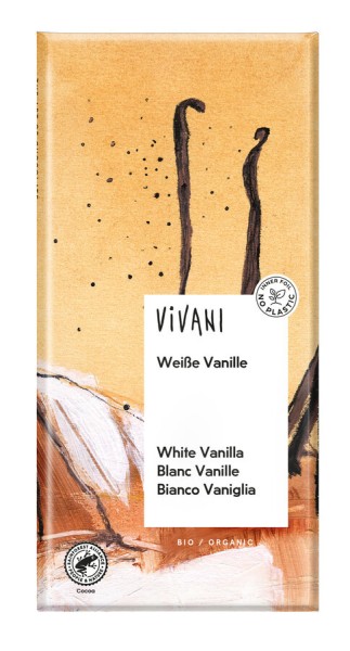 Vivani Weiße Schokolade mit Vanille, 80 gr Stück