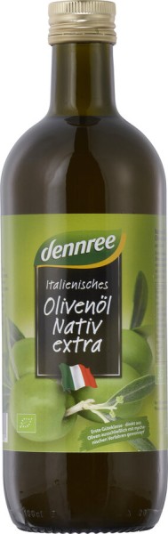 dennree Olivenöl Italien, nativ extra 1 ltr Flasch