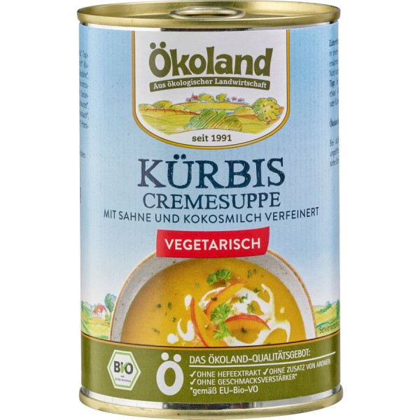 Ökoland Kürbis-Cremesuppe, 400 gr Dose