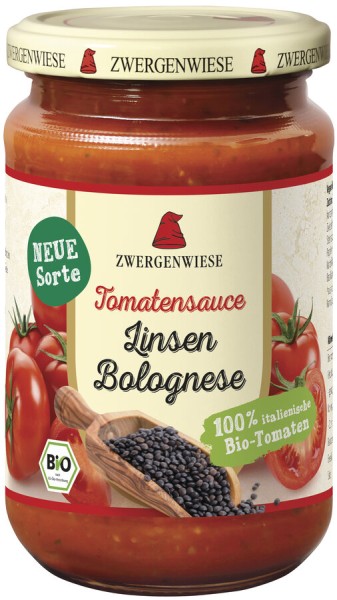 Zwergenwiese Tomatensauce Linsen Bolognese, 340 ml