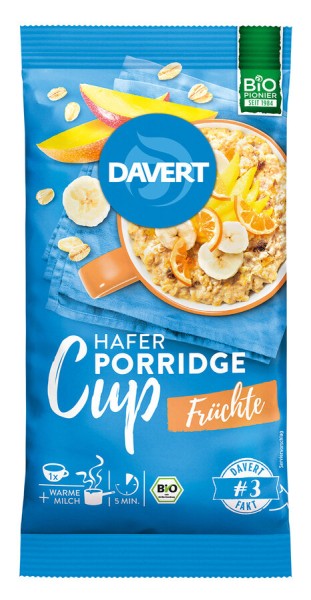 Davert Porridge-Cup Früchte, 65 gr Packung
