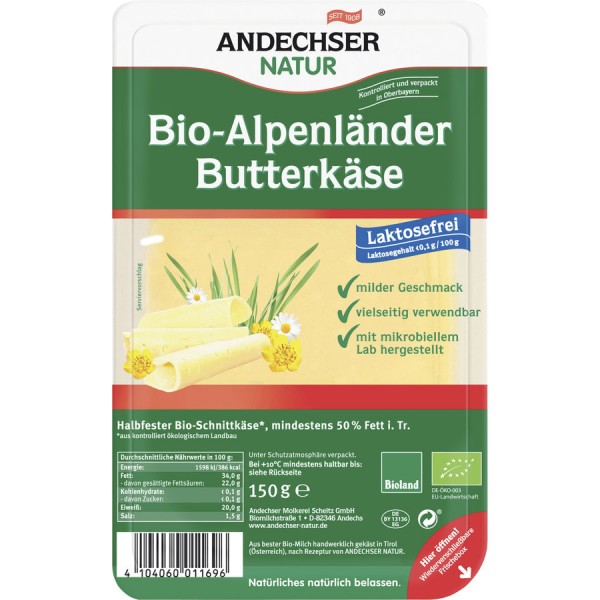 Andechser Natur Alpenländer Butterkäse natur, 150