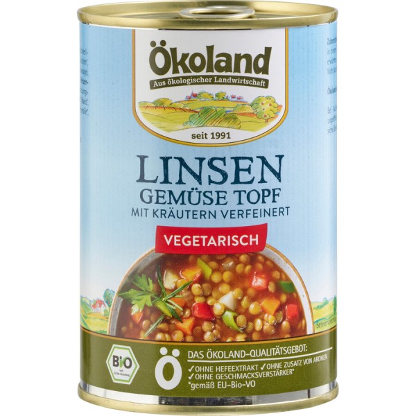 Ökoland Linsen-Gemüse-Topf, 400 gr Dose