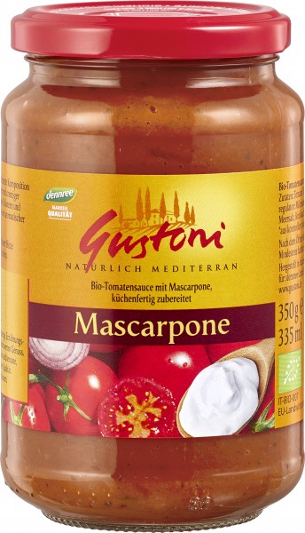 Gustoni Mascarpone, Tomatensauce mit Mascarpone, 350 gr Glas