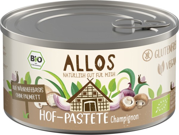 Allos Hof-Pastete Champignon, 125 gr Stück