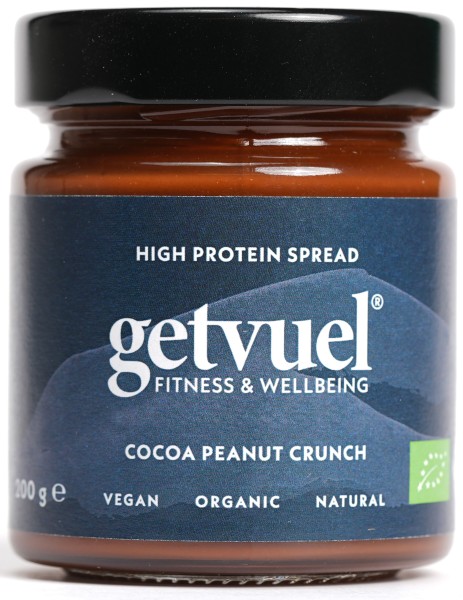 getvuel Cocoa Peanut Crunch High Protein Spread, 200 g Glas