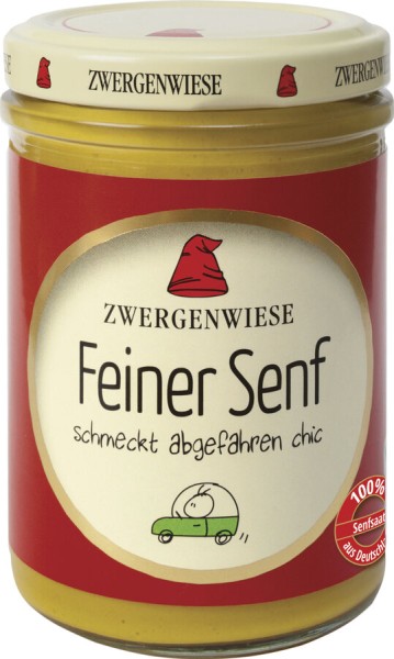 Zwergenwiese Feiner Senf, 160 ml Glas