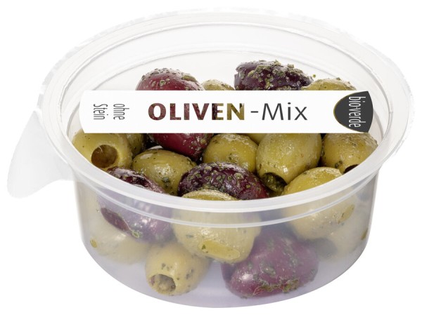 bio-verde Prepack Oliven-Mix ohne Stein, 80 gr Bec