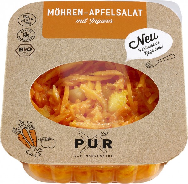 PUR Bio-Manufaktur Möhren-Apfelsalat mit Ingwer, 200 gr Packung