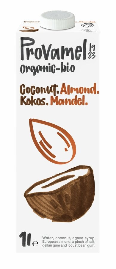 Provamel Kokos-Mandel Drink, 1 ltr Packung - Bio-Kokosnüsse und feine Bio-Mandeln verleihen dem rein pflanzlichen Provamel Bio Kokos-Mandeldrink einen erfrischenden Geschmack Wenn Kokos auf Mandel trifft, ergibt das eine verführerische Geschmackskomposition. Sonnengereifte Bio-Kokosnüsse und feine Bio-Mandeln sind die Basis des erfrischenden Bio Kokos-Mandeldrinks, der nur mit einem Hauch Agavendicksaft abgerundet ist. Mit seiner vollmundigen Textur bietet der rein pflanzliche Drink exotische Abwechslung – ob solo, als köstliche Erfrischung für zwischendurch oder im Duett mit Müsli und frischen Früchten. Sowohl gekühlt als auch erwärmt ein paradiesischer Genuss. Von Natur aus frei von Laktose, Soja und Gluten.