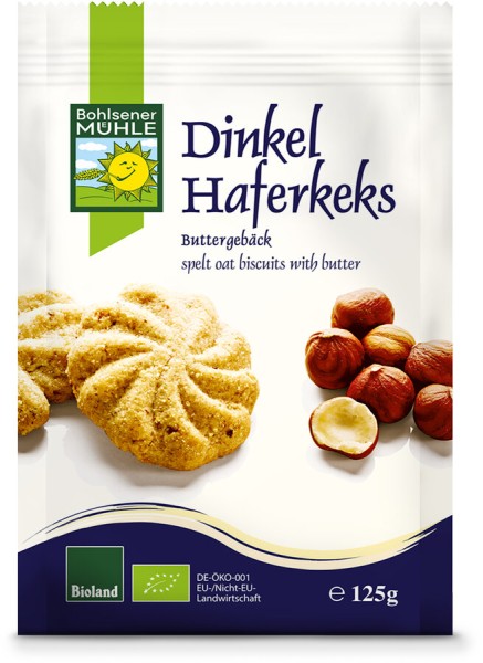 Bohlsener Mühle Dinkel-Hafer-Kekse, 125 g Packung
