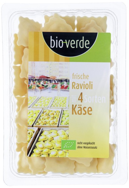 bio-verde Ravioli mit 4 Sorten Käse, 250 gr Packun