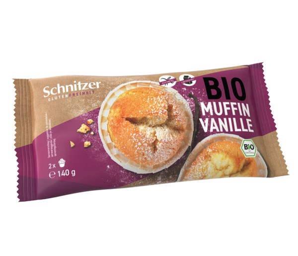 Schnitzer Bio Muffin Vanille, 140 g Packung -glute