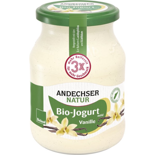 Andechser Natur Jogurt mild Vanille, 500 gr Glas g