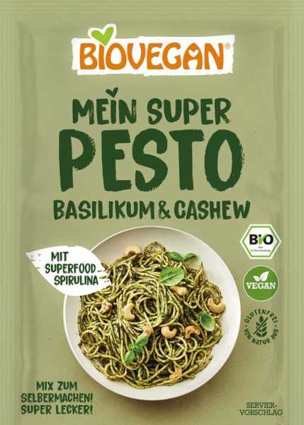 MHD 30.04.2024 Biovegan Mein Super Pesto Basilikum-Cashew, 17 g P