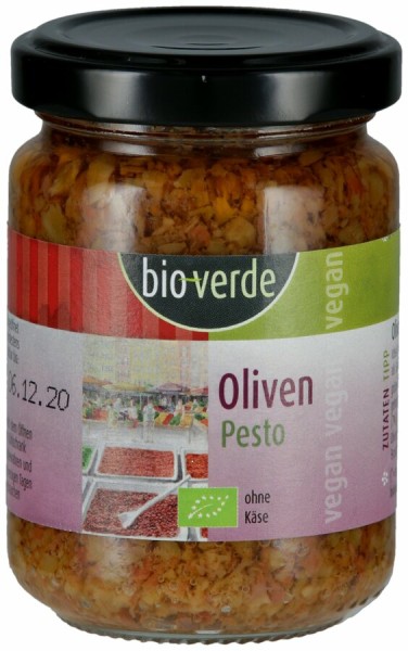 bio-verde Pesto Olive, 125 ml Glas