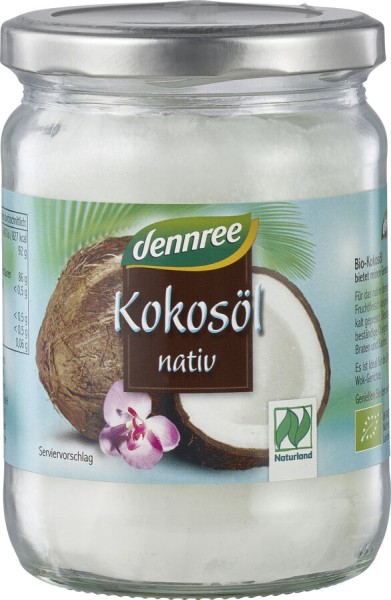 dennree Kokosöl nativ, 450 ml Glas