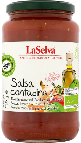 Salsa Contadina - Tomatensauce mit Basilikum 520g
