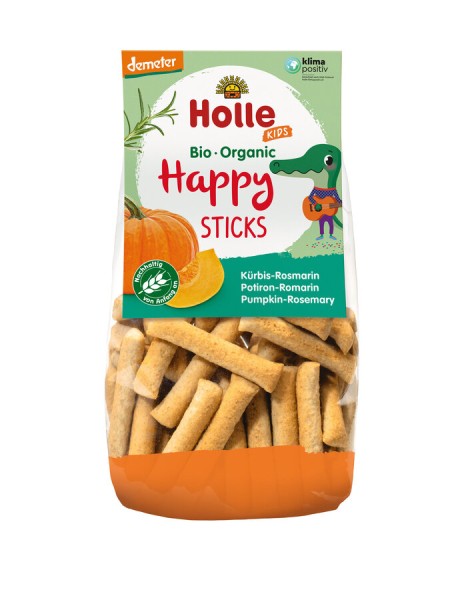 Holle Happy Sticks Kürbis-Rosma, 100 g Packung rin