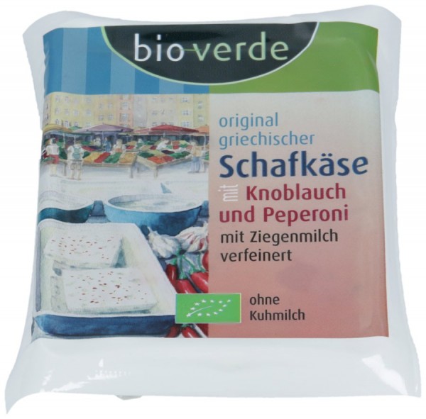 bio-verde Schafkäse mit Knoblauch/Peperoni, 150 g
