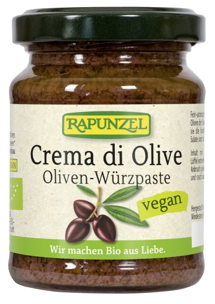 Rapunzel Crema di Olive,Olivenwürzpaste, 120 gr Gl