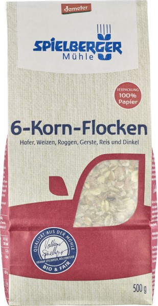 Spielberger 6-Korn-Flocken, 500 gr Packung