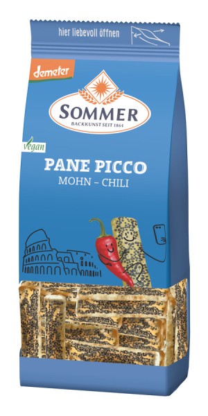 Sommer &amp; Co. Pane Picco Mohn und Chilli, 150 g Pac