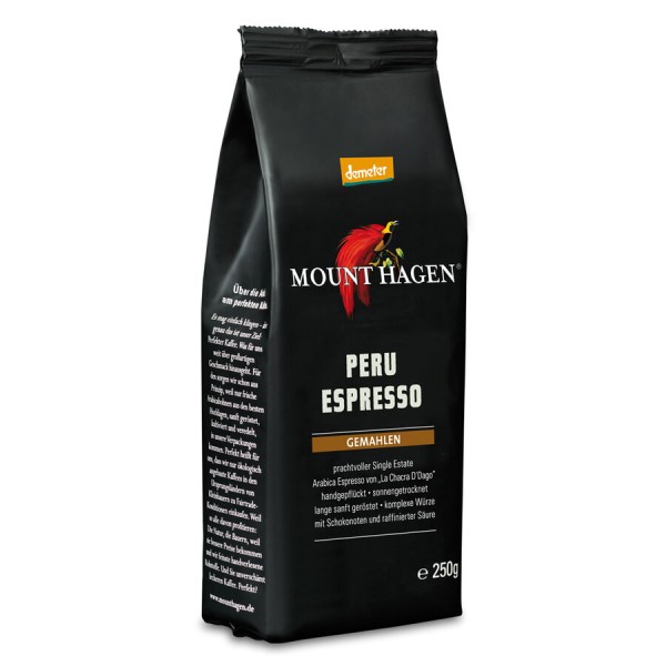 Mount Hagen Demeter Espresso Peru, gemahlen, 250 g