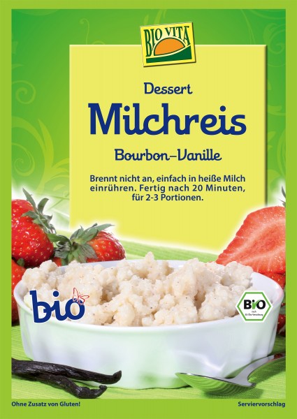 BIOVITA Milchreis Bourbon-Vanille, 115 gr Beutel