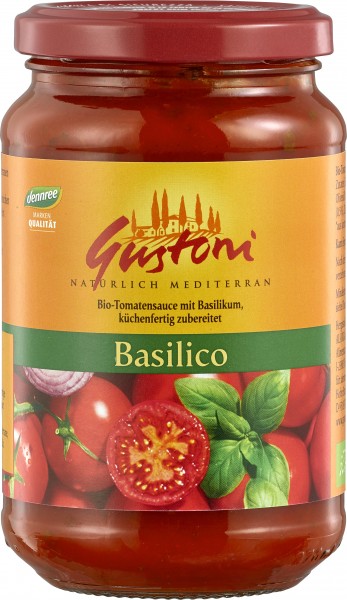 Gustoni Basilico, Tomatensauce mit Basilikum, 350 gr Glas