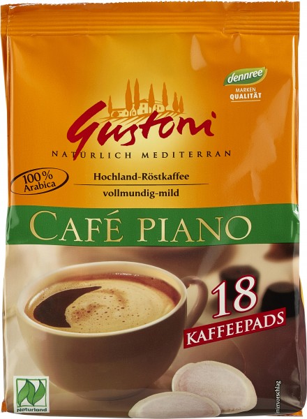 Gustoni Café Piano Kaffee-Pads aus Mexico und Peru (18x7gr), 126 gr Packung
