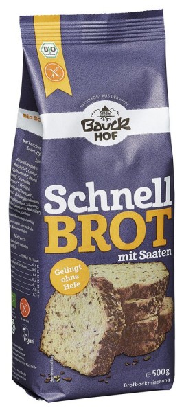 Bauckhof Schnellbrot mit Saaten, -glutenfrei- 500