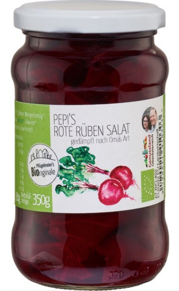 Pflügelmeier&#039;s Bioriginale Rote Rüben-Salat, 350 gr Glas