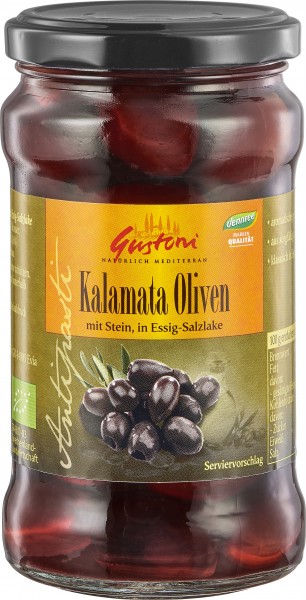 Gustoni Kalamata Oliven in Lake, 300 gr (180 gr)