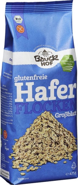Bauckhof Haferflocken Großblatt, 475 gr Packung -g