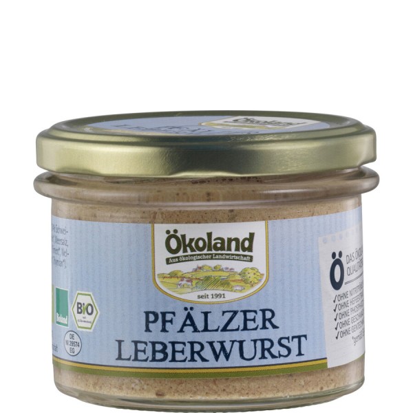 Ökoland Pfälzer Leberwurst -, 160 g Glas